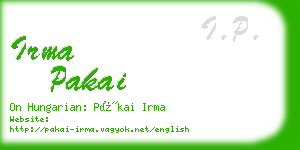 irma pakai business card